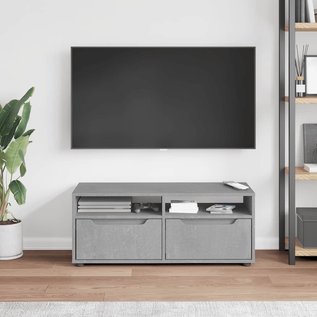 vidaXL VISNES betonszürke szerelt fa TV-szekrény 100x40x38 cm