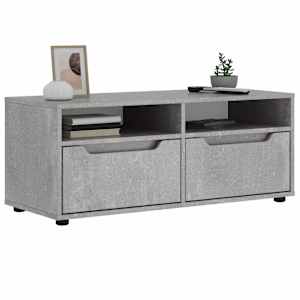 TV skříňka VISNES betonově šedá 100x40x38 cm kompozitní dřevo - obrázek 1