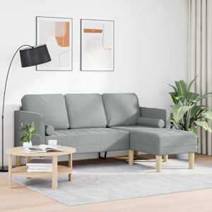 Set pohovek s polštářem Světle šedá Polyester - obrázek 3