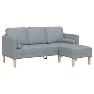 Set pohovek s polštářem Světle šedá Polyester - obrázek 2