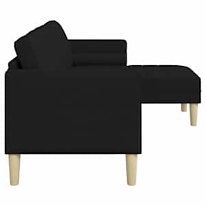 Set pohovek s polštářem Černá Polyester - obrázek 5