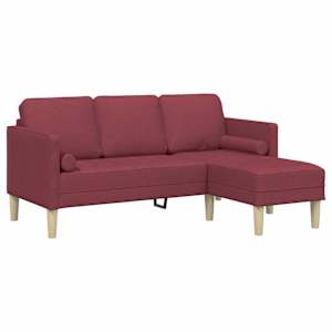 Set pohovek s polštářem Víno Červené Polyester - obrázek 2