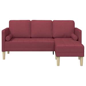Set pohovek s polštářem Víno Červené Polyester - obrázek 4