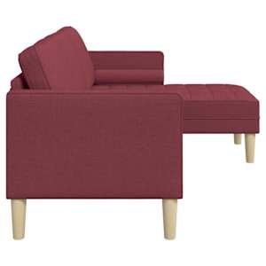 Set pohovek s polštářem Víno Červené Polyester - obrázek 5