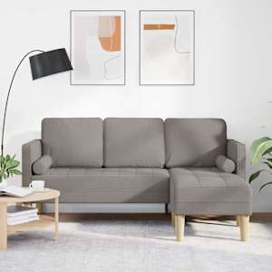 Set pohovek s polštářem Taupe Polyester - obrázek 1
