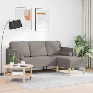 Set pohovek s polštářem Taupe Polyester - obrázek 3