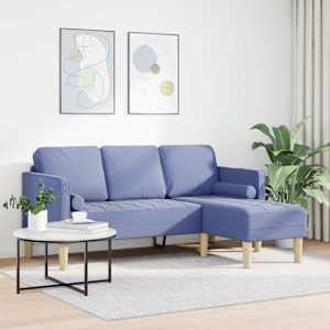 Set pohovek s polštářem Modrá džínovina Polyester - obrázek 3