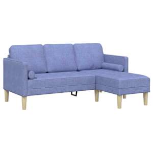 Set pohovek s polštářem Modrá džínovina Polyester - obrázek 2