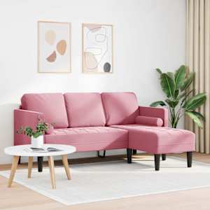 Set pohovek s polštářem Růžová Polyester - obrázek 3