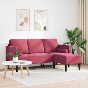 Set pohovek s polštářem Víno Červené Polyester - obrázek 3
