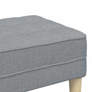 lavice s polštářem Světle šedá 113 x 57 x 39 cm textil - obrázek 7