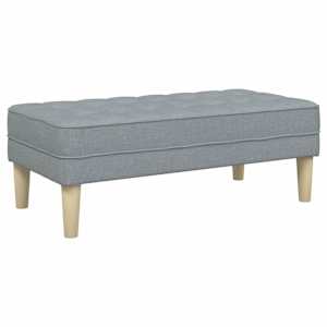 lavice s polštářem Světle šedá 113 x 57 x 39 cm textil - obrázek 6