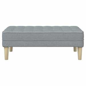 lavice s polštářem Světle šedá 113 x 57 x 39 cm textil - obrázek 4