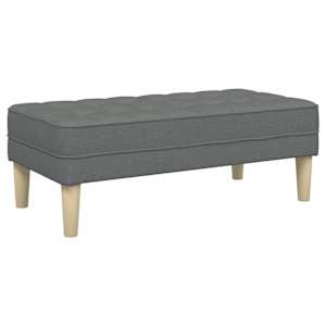 lavice s polštářem Tmavě šedá 113 x 57 x 39 cm textil - obrázek 6