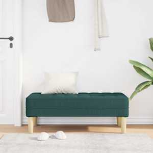 lavice s polštářem Tmavě zelená 113 x 57 x 39 cm textil - obrázek 3