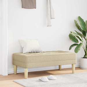 lavice s polštářem Krémová 113 x 57 x 39 cm textil - obrázek 1