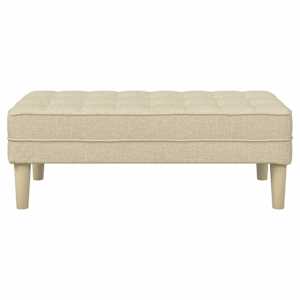 lavice s polštářem Krémová 113 x 57 x 39 cm textil - obrázek 4