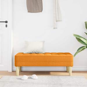 lavice s polštářem Tmavě žlutá 113 x 57 x 39 cm textil - obrázek 3