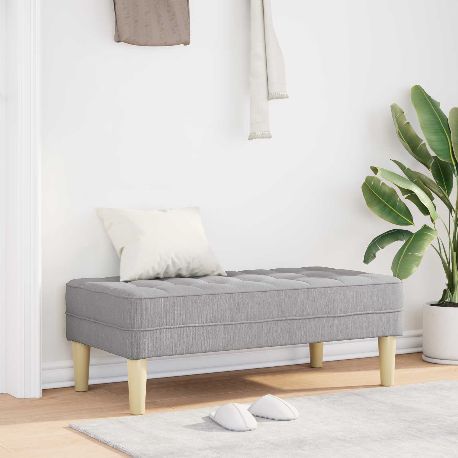 vidaXL Bank mit Kissen Wolkengrau 113 x 57 x 39 cm Stoff