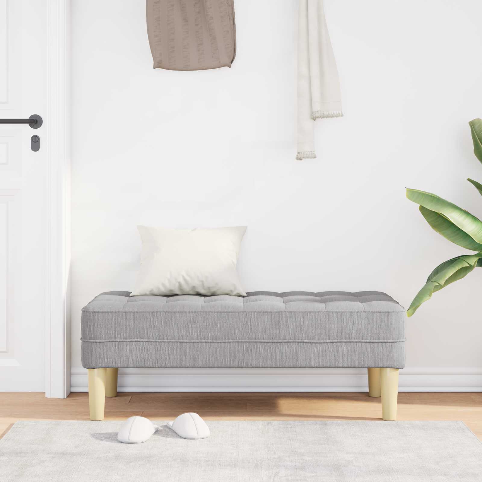 Thumbnail - vidaXL Bank mit Kissen Wolkengrau 113 x 57 x 39 cm Stoff