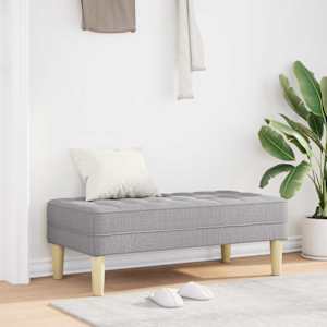 lavice s polštářem Oblačno šedá 113 x 57 x 39 cm textil - obrázek 1