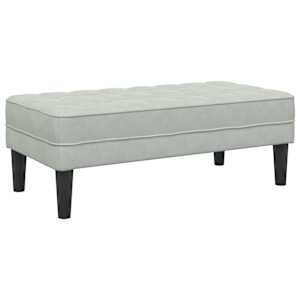 lavice s polštářem Světle šedá 113 x 57 x 39 cm samet - obrázek 6