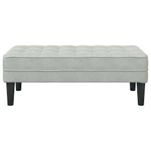 lavice s polštářem Světle šedá 113 x 57 x 39 cm samet - obrázek 4