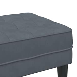 lavice s polštářem Tmavě šedá 113 x 57 x 39 cm samet - obrázek 7