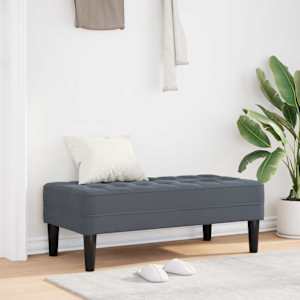 lavice s polštářem Tmavě šedá 113 x 57 x 39 cm samet - obrázek 1