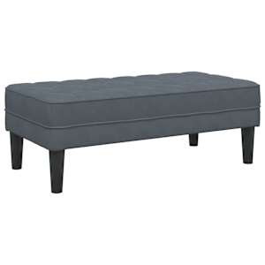 lavice s polštářem Tmavě šedá 113 x 57 x 39 cm samet - obrázek 6
