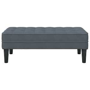 lavice s polštářem Tmavě šedá 113 x 57 x 39 cm samet - obrázek 4