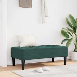 lavice s polštářem Tmavě zelená 113 x 57 x 39 cm samet - obrázek 1
