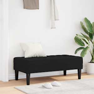 lavice s polštářem Černá 113 x 57 x 39 cm samet - obrázek 1