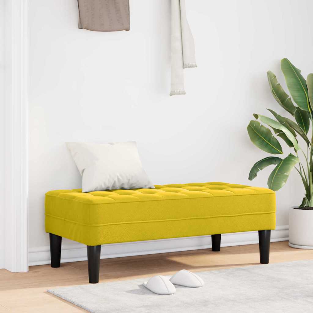 Banc Jaune 113x57x39 cm en Velours