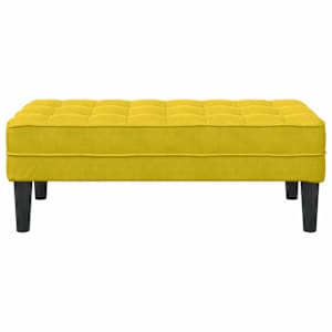 lavice s polštářem Žlutá 113 x 57 x 39 cm samet - obrázek 4