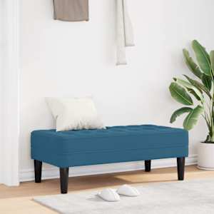 lavice s polštářem Modrá 113 x 57 x 39 cm samet - obrázek 1