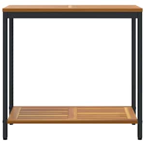 Venkovní stůl s úložištěm Přirozená a černá 80 x 35 x 75 cm - obrázek 5