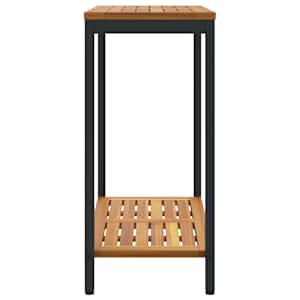 Venkovní stůl s úložištěm Přirozená a černá 80 x 35 x 75 cm - obrázek 6