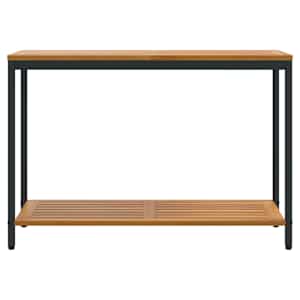 Venkovní stůl s úložištěm Přirozená a černá 110 x 35 x 75 cm - obrázek 5