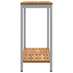 Venkovní stůl s úložištěm Přírodní a šedá 80 x 35 x 75 cm - obrázek 6