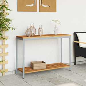 Venkovní stůl s úložištěm Přírodní a šedá 110 x 35 x 75 cm - obrázek 4