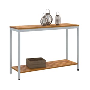 Venkovní stůl s úložištěm Přírodní a šedá 110 x 35 x 75 cm - obrázek 3