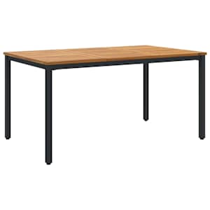 vidaXL V&auml;li Laua Looduslik ja must 150 x 90 x 75 cm Tugev akatsiapuu