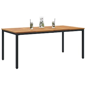 Venkovní stůl Přirozená a černá 180 x 90 x 75 cm - obrázek 3