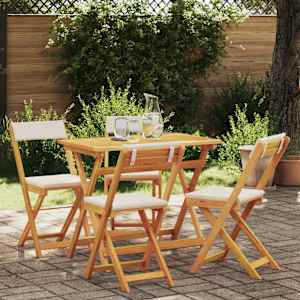 Bistro komplet z blazino 5 pcs Olje naravno Masiven les akacije