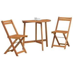 Bistro souprava 3 pcs Přírodní olej Masivní akátové dřevo - obrázek 3