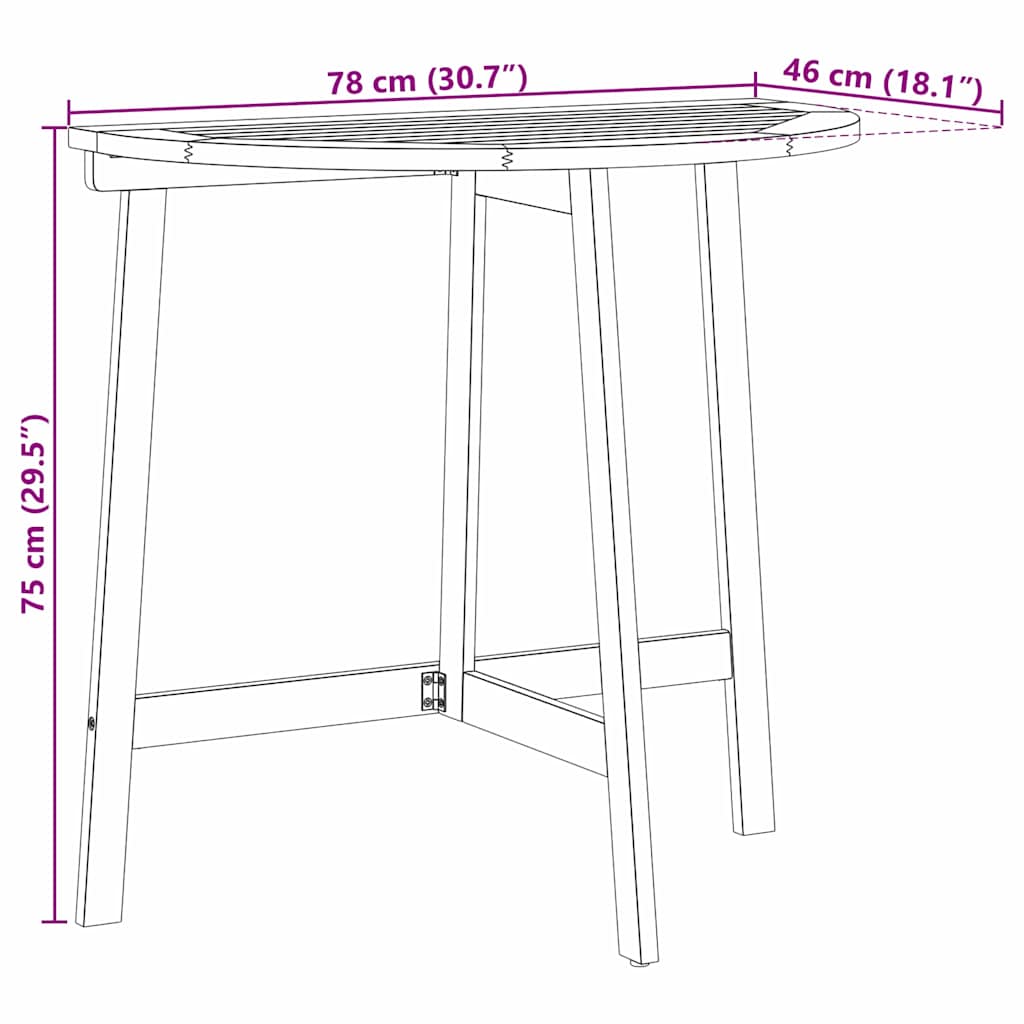 Bistro komplet z blazino 3 pcs Olje naravno Masiven les akacije - slika 13