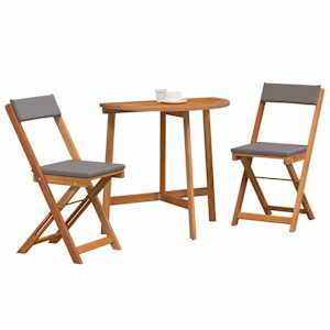 Bistro souprava 3 pcs Přírodní olej Masivní akátové dřevo - obrázek 3