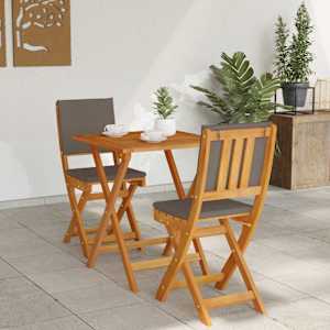 Bistro souprava 3 pcs Přírodní olej Masivní akátové dřevo - obrázek 4