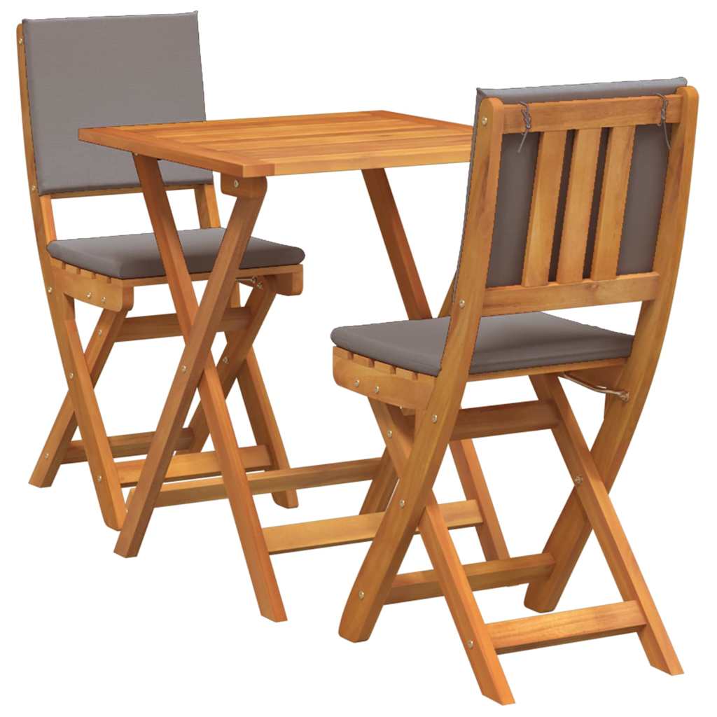 Bistrosetti 3 pcs Ruskea täysi akaasiapuu